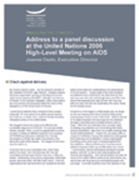 Address to a panel discussion at the United Nations 2006 High-Level Meeting on AIDS
