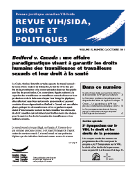 Revue VIH/sida, droit et politiques 15(3) octobre 2011