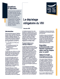 Le dépistage obligatoire du VIH : questions et réponses